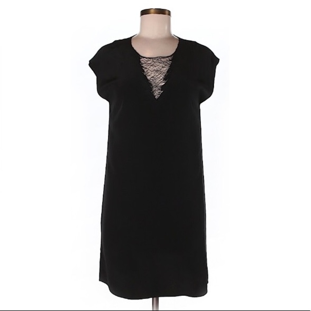 Madison Marcus silk black shift dress